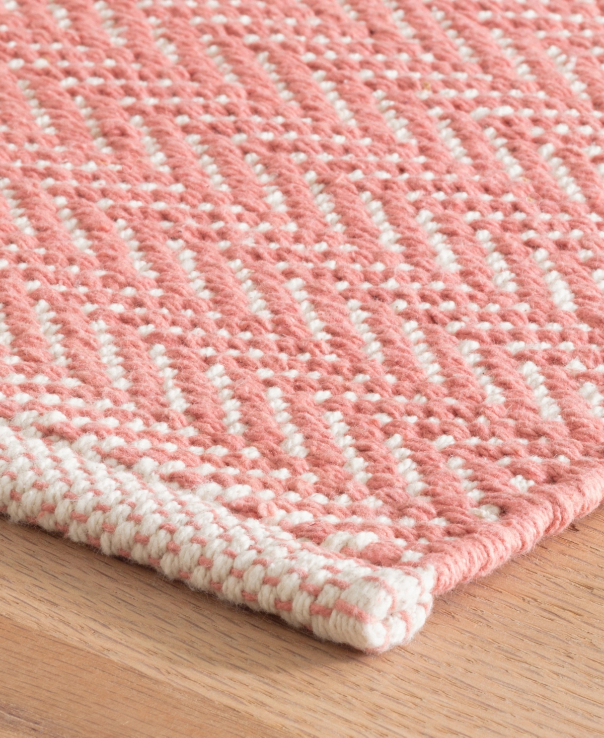 Dash And Albert Rugs By Annie Selke Herringbone Cotton Rda420 9'x12' Area Rug In Pink