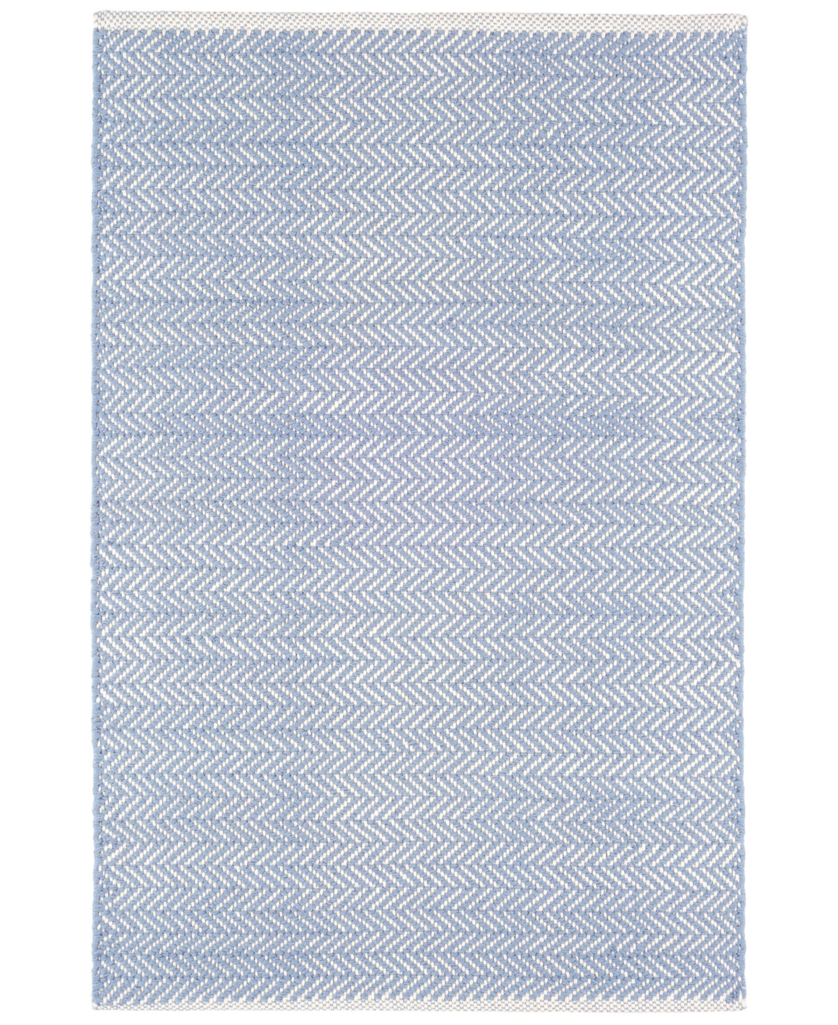 Dash And Albert Rugs By Annie Selke Herringbone Cotton Rda360 8'x10' Area Rug In Blue