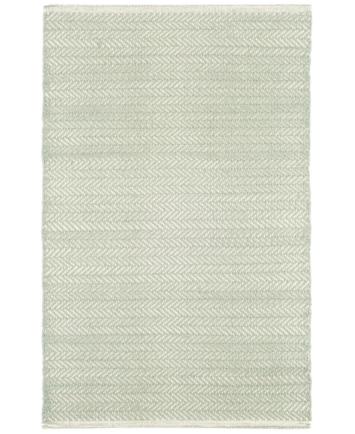 Dash And Albert Rugs By Annie Selke Herringbone Cotton Rda357 9'x12' Area Rug In Green