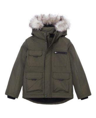 Little and Big Boys' Parka Jacket with Removable Trim