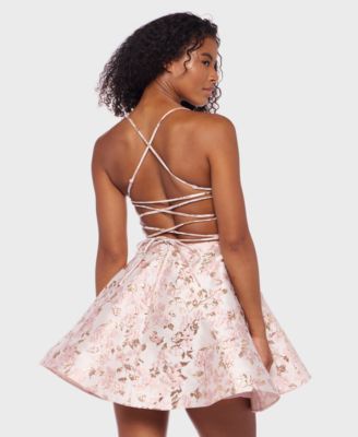 Juniors' Lace-Up A-Line Dress