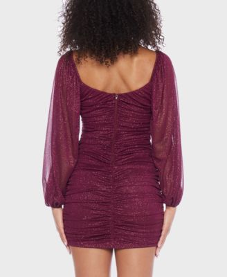 Juniors' Glitter Jersey Short Bodycon Dress