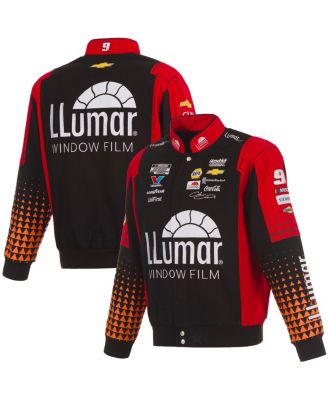 JH Design - Men's Black/Red Chase Elliott Llumar Full-Snap Twill Uniform Jacket