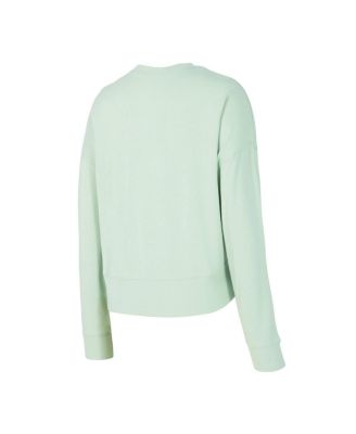 Women's Light Green Boston Red Sox Elevation Tri-Blend Long Sleeve Top and Shorts Set