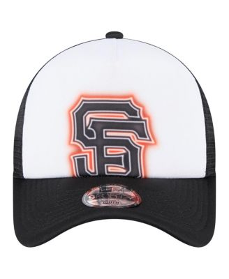 Toddler White/Black San Francisco Giants Painted A-Frame 9FORTY Trucker Adjustable Hat