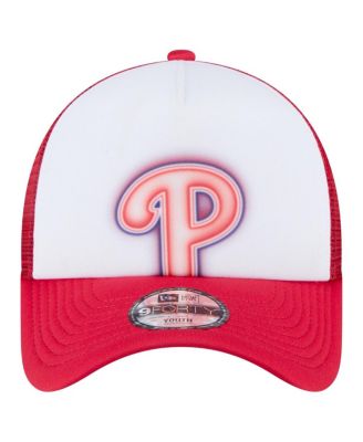 Toddler White/Red Philadelphia Phillies Painted A-Frame 9FORTY Trucker Adjustable Hat