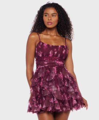 B Darlin - Women's Taffeta Sleeveless Fit & Flare Dress