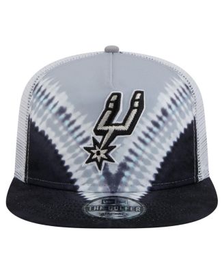 Men's Black/Silver San Antonio Spurs Throwback Dye Golfer Snapback Hat