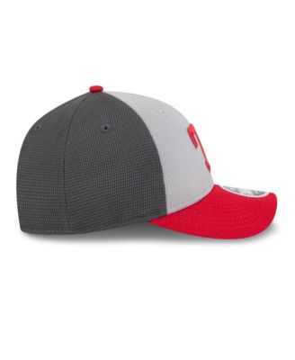 Men's Gray/Red Texas Rangers 2025 Batting Practice 9FORTY M-Crown Adjustable Hat