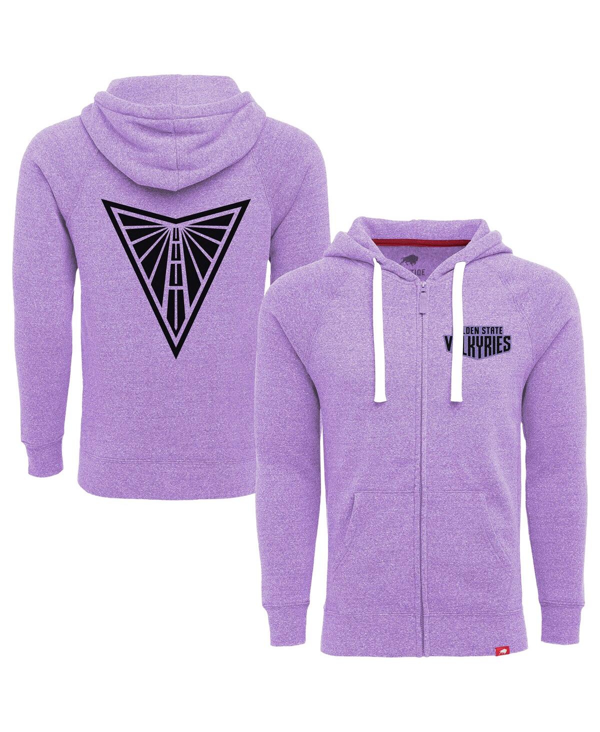 Sportiqe Men's And Women's Violet Golden State Valkyries Heywood Tri-blend Raglan Full-zip Hoodie In Purple