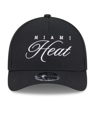 Men's Black Miami Heat 2025 NBA Draft M-Crown A-Frame 9FORTY Adjustable Hat