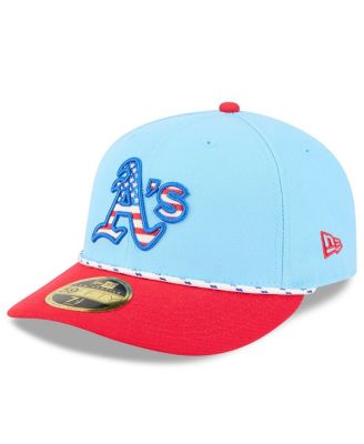 New Era - Men's Light Blue/Red Athletics 2025 Fourth of July Low Profile 59FIFTY Fitted Hat