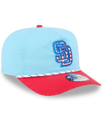 Men's Light Blue/Red San Diego Padres 2025 Fourth of July Golfer Snapback Hat