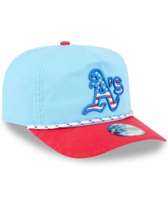 Men's Light Blue/Red Athletics 2025 Fourth of July Golfer Snapback Hat