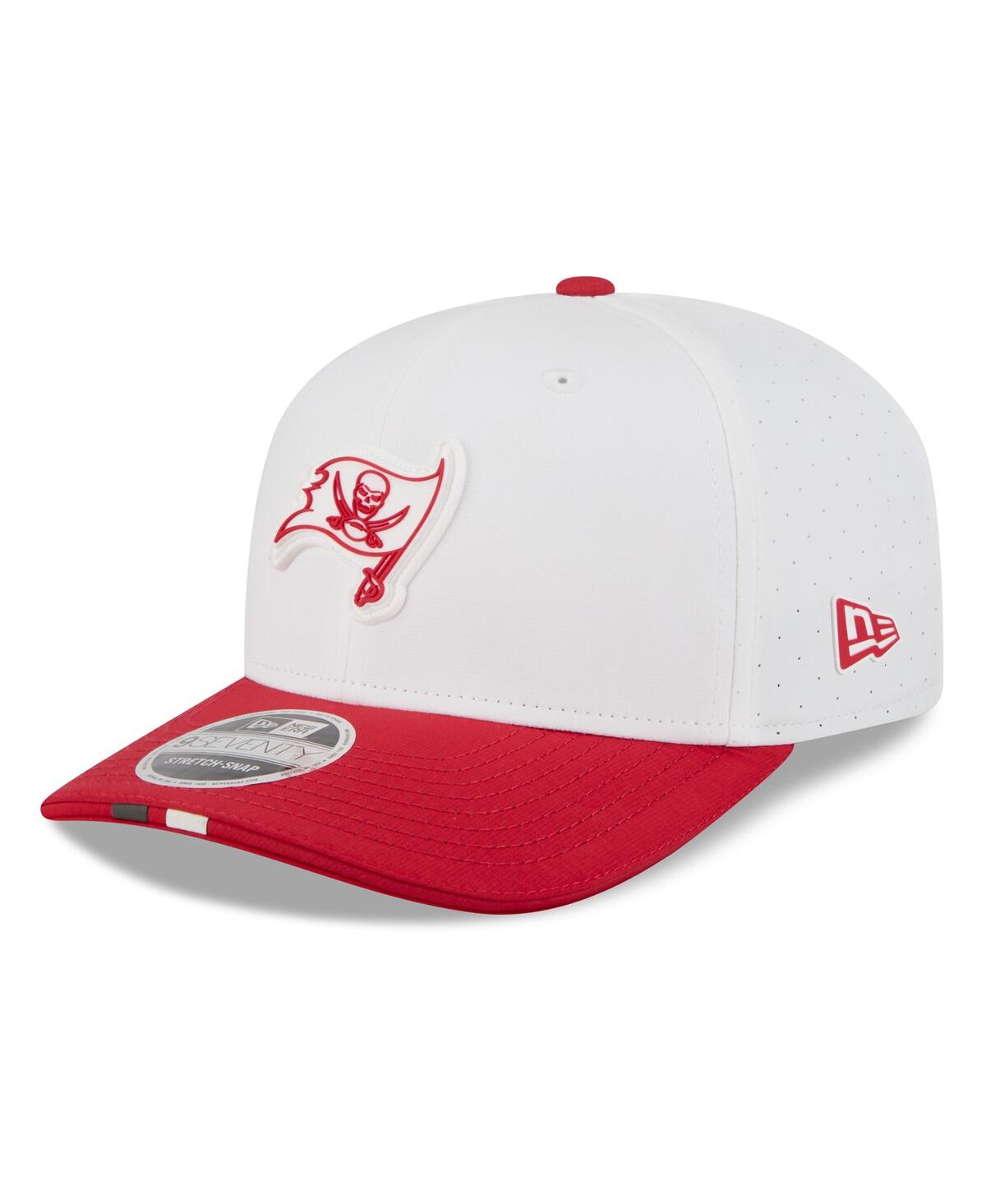 New Era Men's White/red Tampa Bay Buccaneers 2025 Nfl Training Camp 9seventy Adjustable Hat