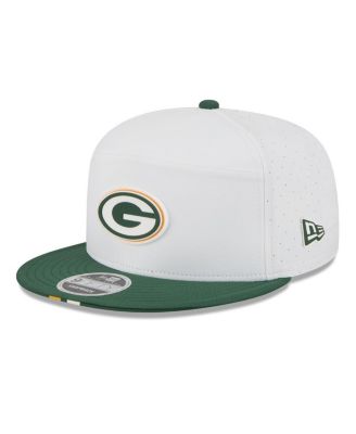 New Era - Men's White/Green Green Bay Packers 2025 NFL Training Camp Split Panel 9FIFTY Snapback Hat