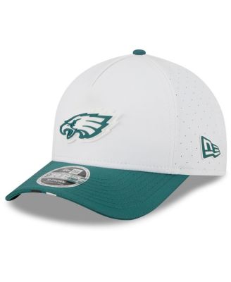 New Era - Men's White/Midnight Green Philadelphia Eagles 2025 NFL Training Camp A-Frame 9FORTY Adjustable Hat