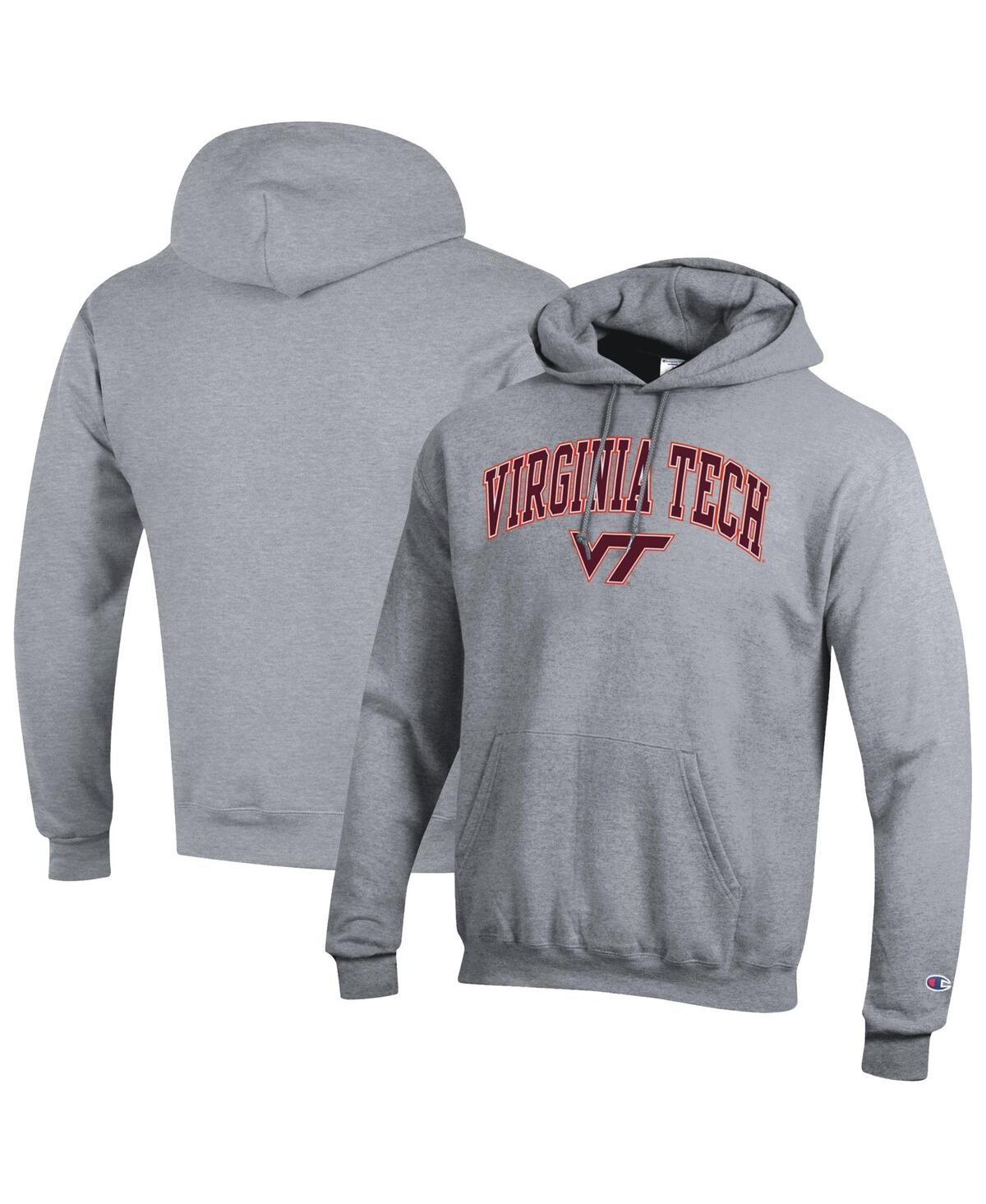 Men'sÂ Heather Gray Virginia Tech Hokies Arched Logo Fleece Pullover Hoodie - Heather Gray