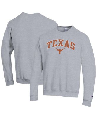 Champion - Men's Heather Gray Texas Longhorns Arch Over Logo Pullover Sweatshirt