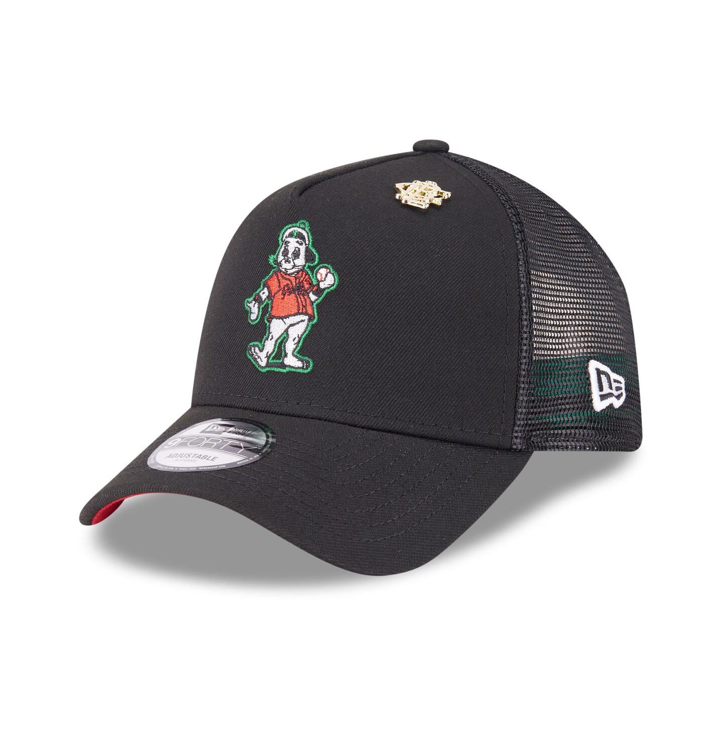 Мужская кепка New Era Black San Francisco Giants 2025 Big League Chew A-Frame 9FORTY Adjustable Trucker Hat — фото 1
