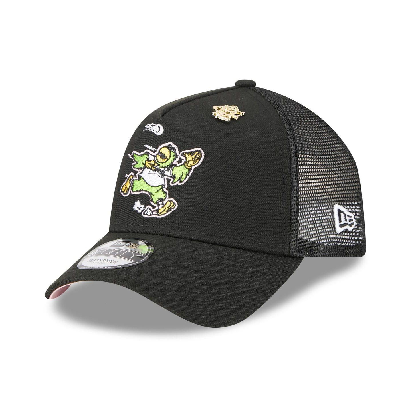 Мужская кепка New Era Black Pittsburgh Pirates 2025 Big League Chew A-Frame 9FORTY Adjustable Trucker Hat — фото 1