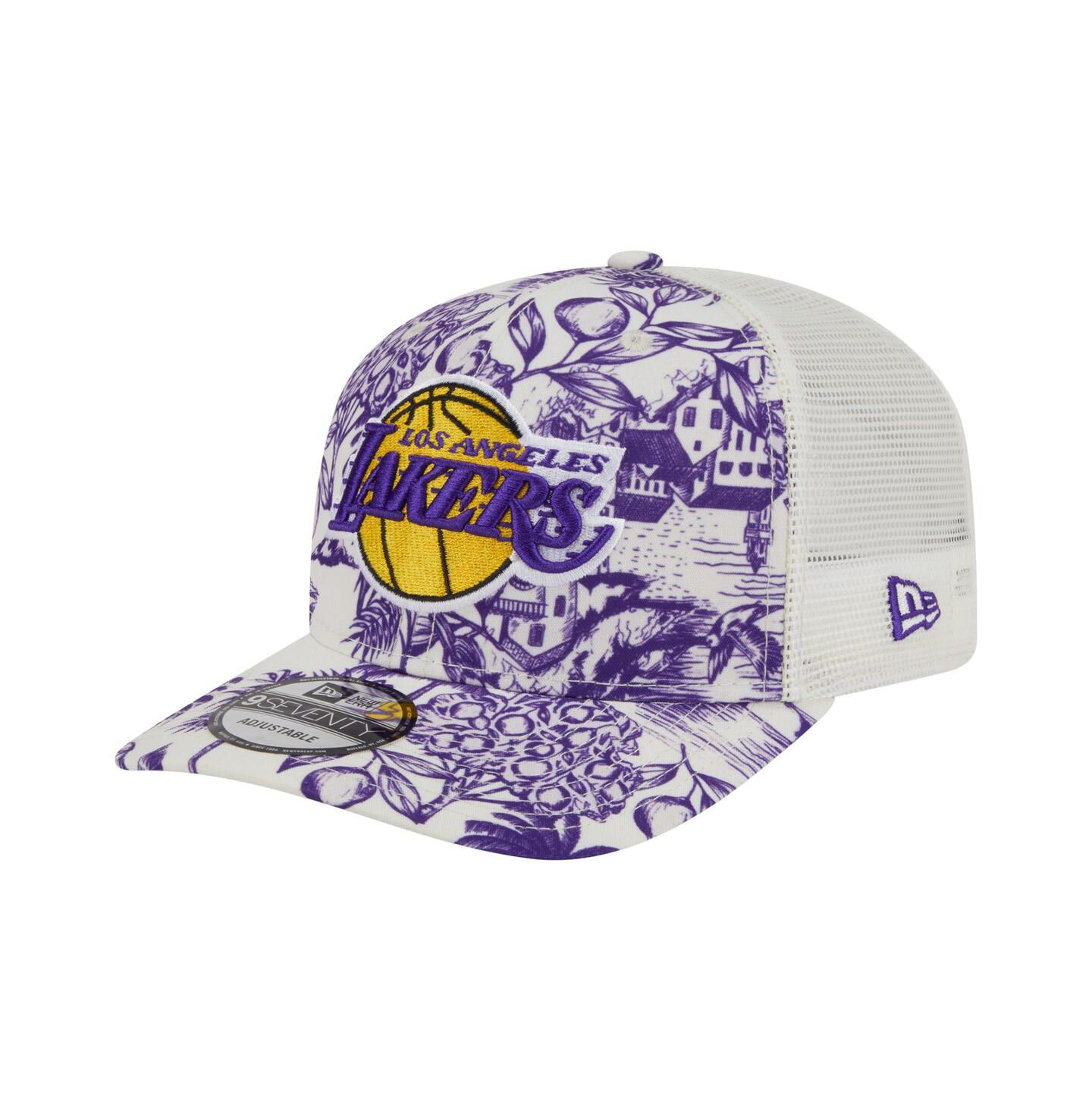 Мужская кепка New Era White Los Angeles Lakers Lemon Tree 9SEVENTY Adjustable Hat — фото 1