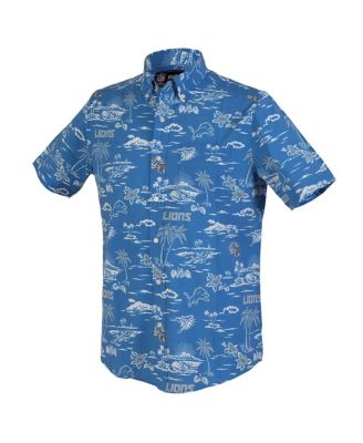 Men's Blue Detroit Lions Kekai Performance Button-Down Shirt
