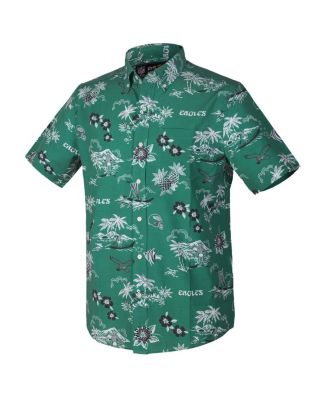 Men's Green Philadelphia Eagles Throwback Kekai Performance Button-Down Shirt
