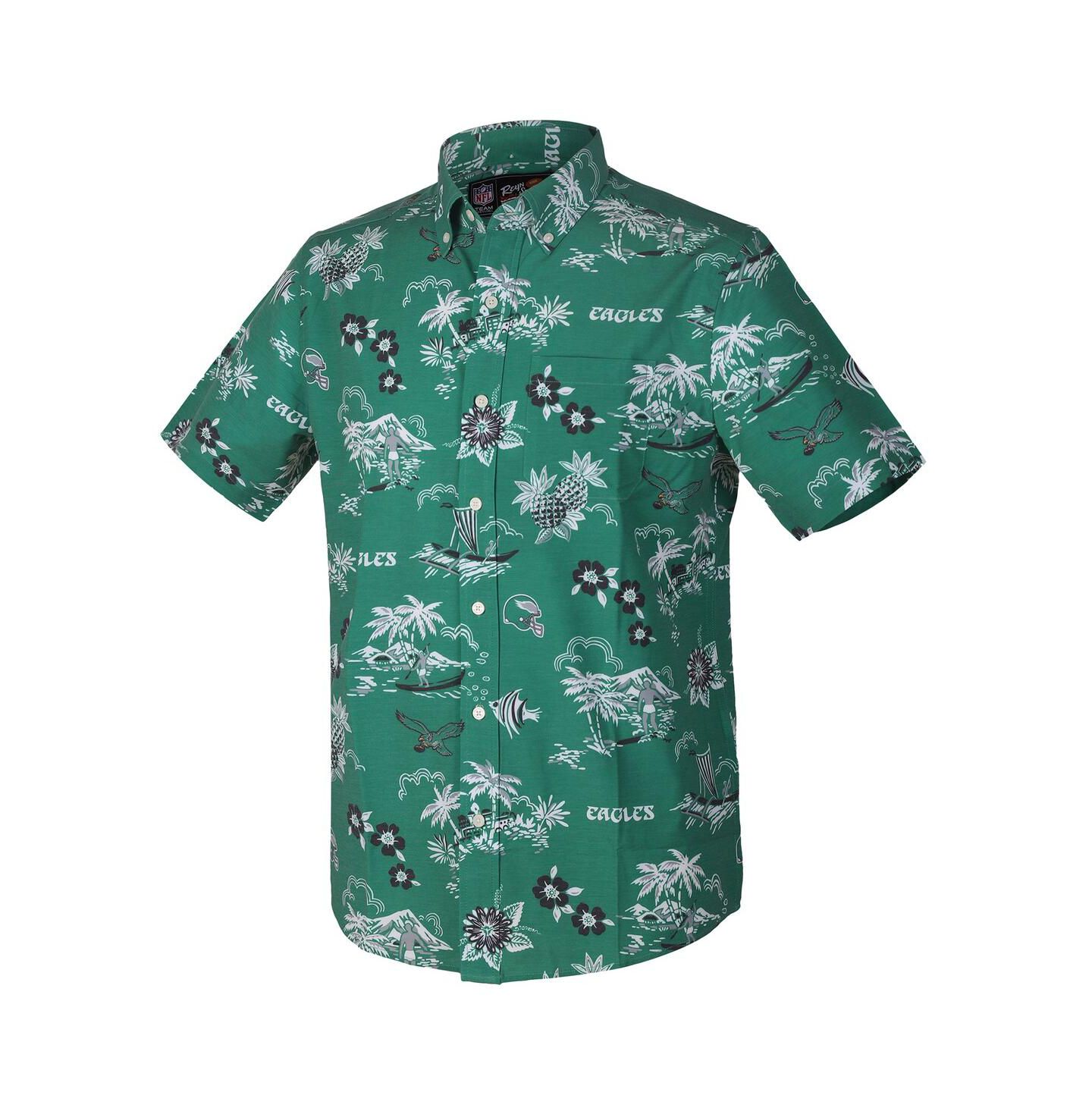 Мужская рубашка Reyn Spooner Green Philadelphia Eagles Throwback Kekai Performance Button-Down — фото 2