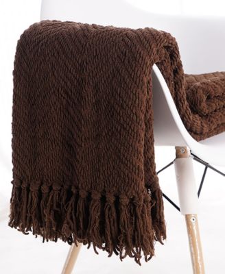 Herringbone Chenille Knit Throw, 50" x 60"