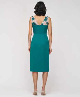 Women's Adelaide Illusion-Yoke Embellished Sheath Dress