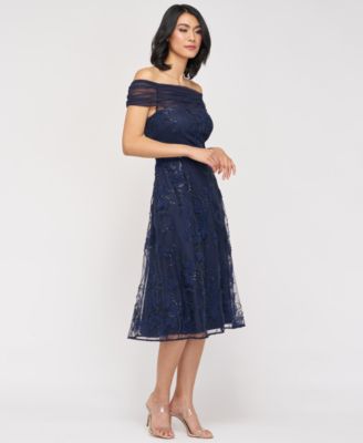 Women's Gemma Beaded Off-The-Shoulder A-Line Dress