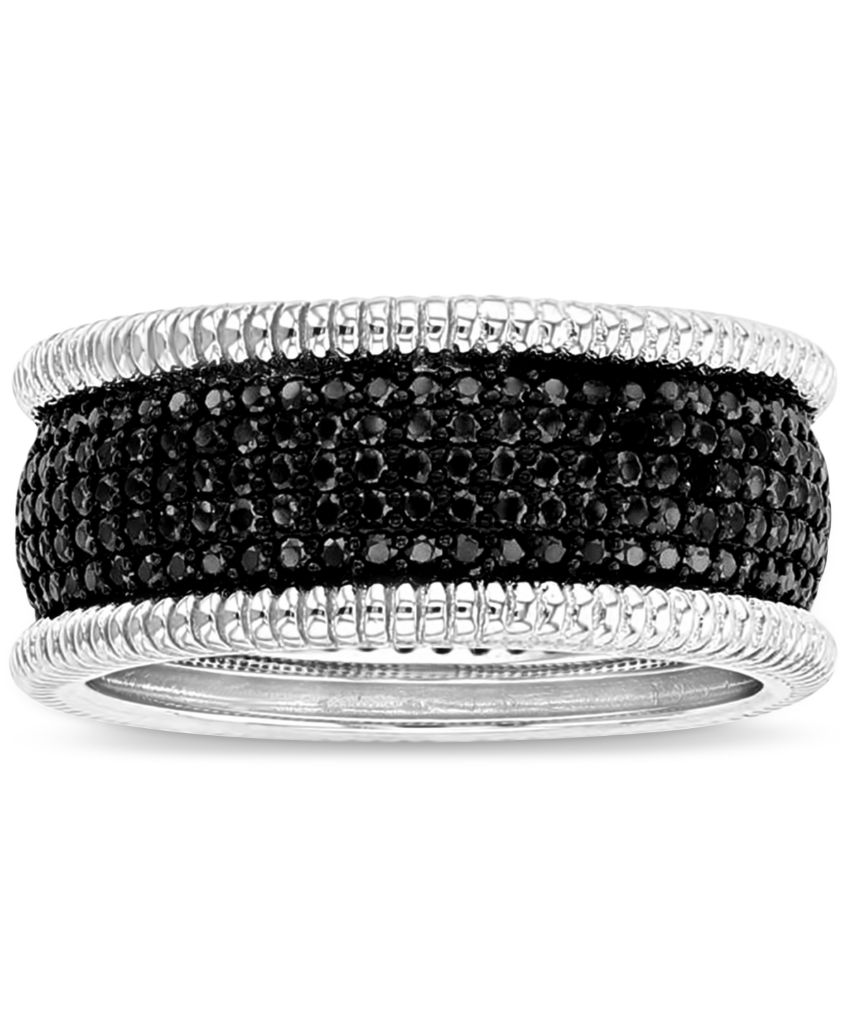 Black Spinel Multirow Cluster Ring (1-7/8 ct. t.w.) in Sterling Silver - Silver