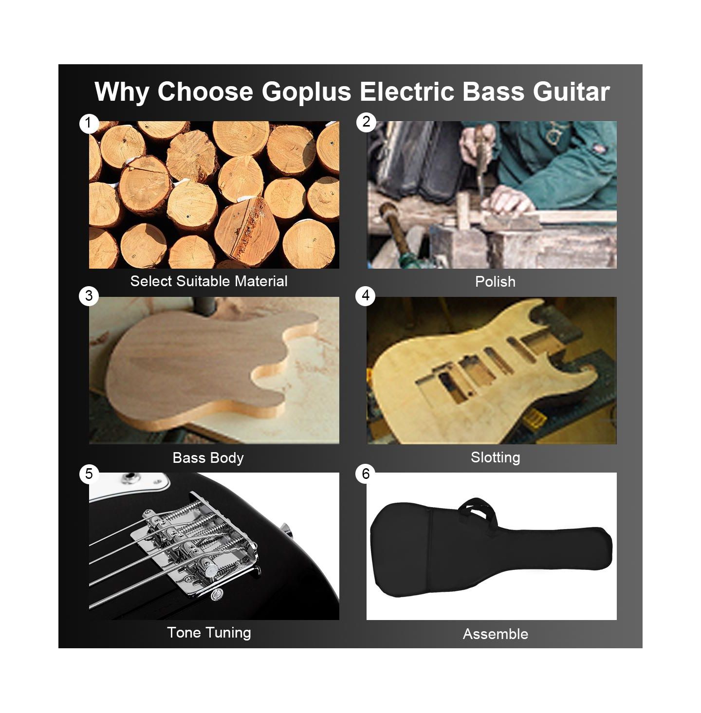 Детская игрушка Mecale Electric 4-String Beginner Bass Guitar, Musical Toy, цвет: Чёрный — фото 5