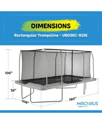 9' X 15' Gymnastics Style, Rectangular Trampoline Set with Premium Top-Ring Enclosure System - Beige/Black