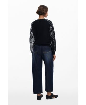 Women's Marbled sleeve sweater