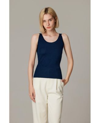 Women's Scoop Neck Tank Top | 75% Merino Wool 25% Silk Ultra-Soft Layering Essential | Natrual Moisture Wicking Sweater