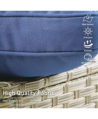 5 Piece Outdoor Rattan Patio Furniture Set with 3 Seat Sofa,Swivel Rocking Chairs,Solar Coffee Table,Wicker Sofa Set for Backyard and Porch