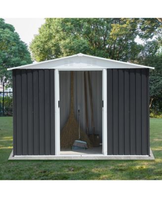 8FTx6FT Outdoor Storage Garden Bike Shed With Aluminum alloy frame and sliding door