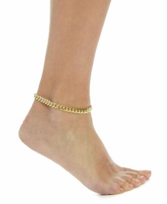 14K Gold Plated Chunky Curb Chain Anklet