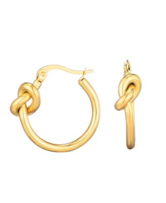 Stainless Steel Knot Hoop Earrings