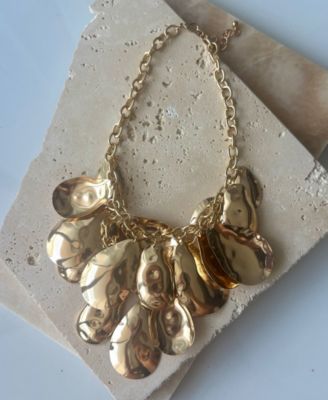 Gold Petal Bib Necklace