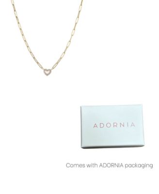 Gold Mother of Pearl Mini Heart Chain Necklace