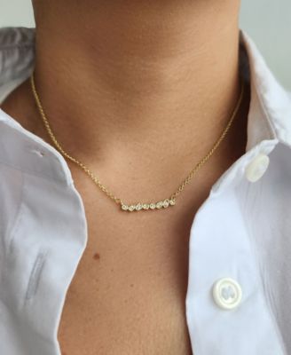 Gold Crystal Dainty Mixed Shape Bar Necklace