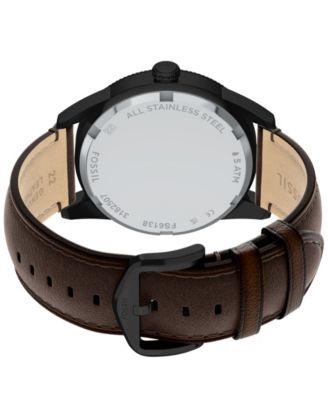 Men's Pearson Multifunction Brown Leather Watch, 42mm