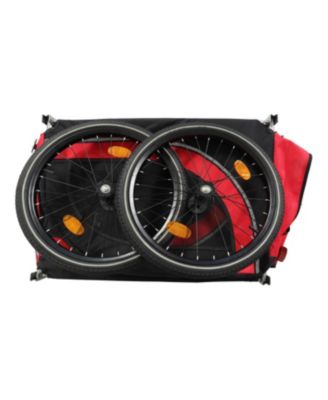 Dog Bike Trailer - Folding 120LB Capacity All-Terrain Black/Red