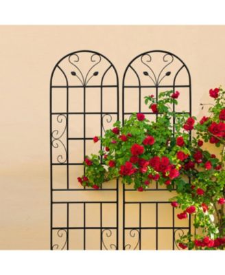 2 Pack Metal Garden Trellis, 86.7" Black