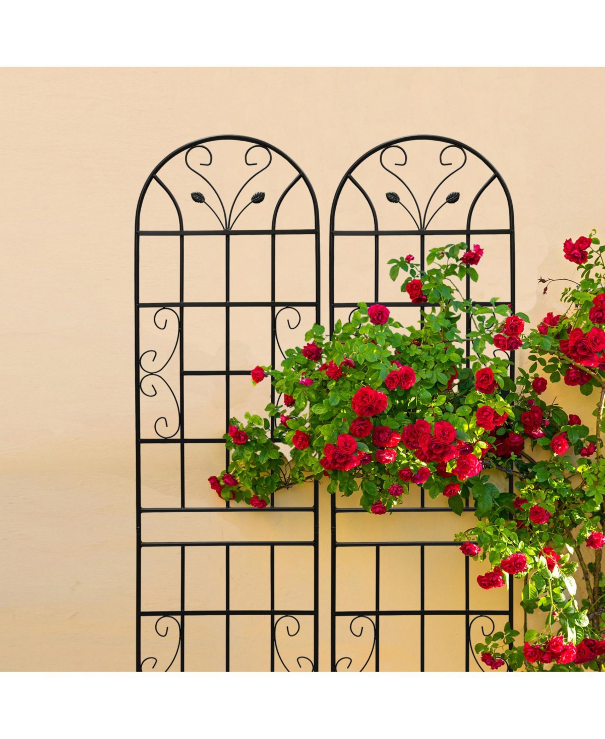 Streamdale Furniture 2 Pack Metal Garden Trellis, 86.7" Black