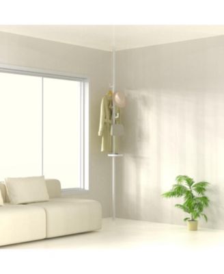 Adjustable Laundry Drying Rack - Tension Rod White