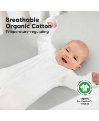 2pk Soothe Fitted Crib Sheets Neutral, Organic Baby Crib Sheets, Fits Standard Nursery Baby Mattress